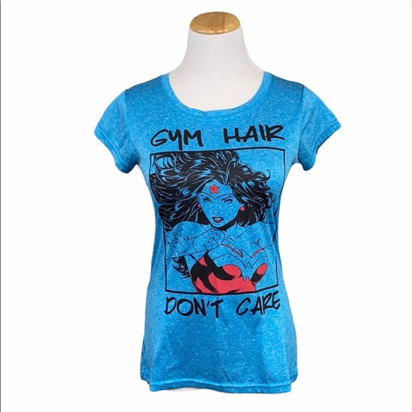 DC Wonder Woman Gym Hair Don’t Care Scoop Neck Tee